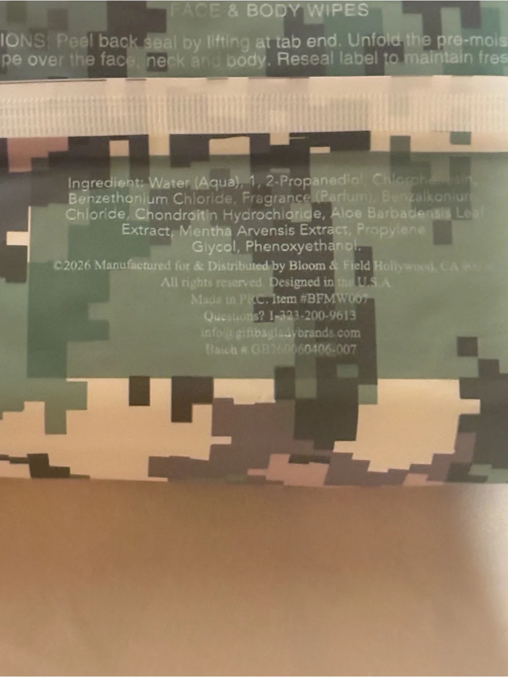 Men's Aloe Mint Speed Shower Wipes - Camouflage Pack - 60ct